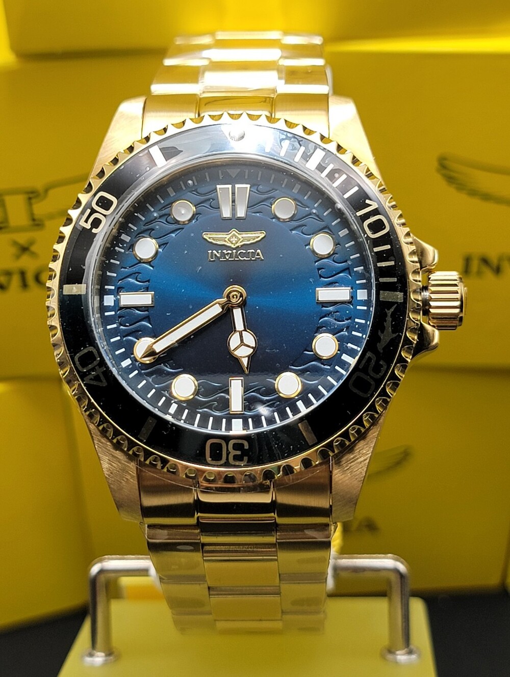 NEW Invicta Pro Diver Crestcore Men's Watch - 43mm Gold 49707 Unique No 2nd Hand - Picture 8 of 13